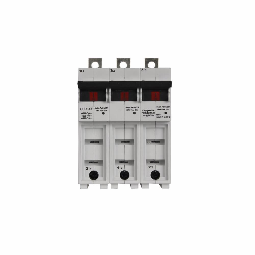 Eaton CCPB-3-30CF Eaton Bussmann series CCPB UL98 fusible disconnect, Finger Safe, Lock-On provision, 600V, 30A, UL98 fusible disconnect, Three-pole, Class CF, 200KA