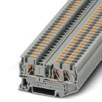 Phoenix Contact 3211771 Feed-through terminal block, nom. voltage: 800 V, nominal current: 32 A, connection method: Push-in connection, number of connections: 3, cross section: 0.2 mm² - 6 mm², AWG: 24 - 10, width: 6.2 mm, color: gray, mounting type: NS 35/7,5, NS 35/15