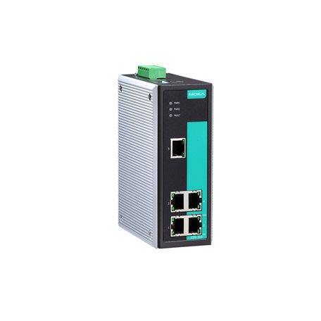 Moxa EDS-305 Unmanaged Ethernet switch with 5 10/100BaseT(X) ports, relay output warning, 0 to 60°C operating temperature