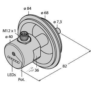 Turck FCS-68A4-AP8X-H1141/D003 Flow Monitoring, Immersion Sensor with Integrated Processor, Immersion sensor, Sensor for liquid media, Calorimetric principle, Adjustment via potentiometer, Status indicated via LED chain, Sensor, stainless steel A4 (1.4404), Mechanical Connection: Varivent, DC 3-wire, 19.2…28.8 VDC, NO contact, PNP output, Connector device, M12 × 1