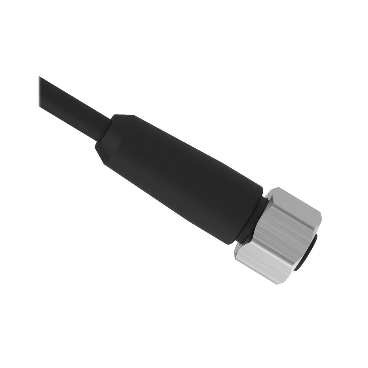 Banner MQDC-WDSS-0515 Banner Engineering MQDC-WDSS-0515 is a pre-assembled cable/cordset designed for various automation applications. It features a single-ended design with a 5-pin Euro-style M12 female connector and bare end flying leads. The cable has a diameter of 5.2mm and is encased in black sheathing made from PVC. It is equipped with a stainless steel coupling nut, ensuring a secure connection. This model is designed to operate within an ambient air temperature range of -40 to +105°C and offers a high degree of protection with an IP69K rating. The cable has a length of 15ft (5m) and is rated for a voltage of 250Vac.