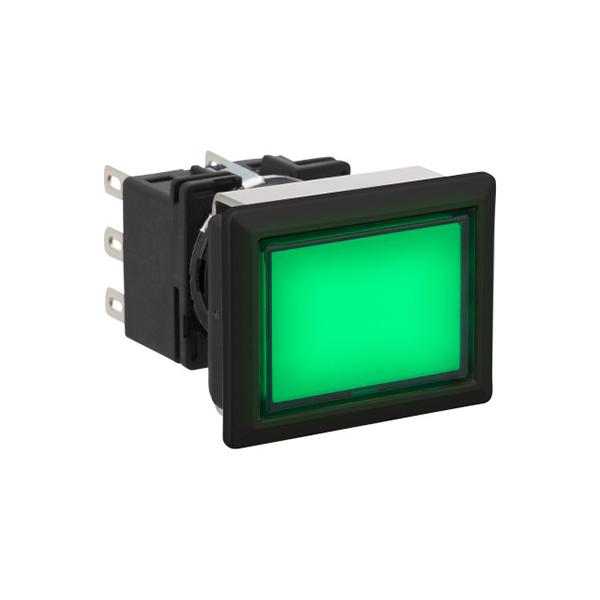 Idec LB8L-M1T61G LB 16mm Illuminated PB DPDT G, Sleek flush mount design,  Standard bezel with 16mm hole size also available,  Bright LED illumination,  27.9mm depth behind the panel,  3PDT contact block available,  5A contact ratings,  IP65 degree of protection,  Metalli