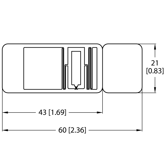 Turck TW860-960-L60-21-F-M-B52-15KPCS UHF Tag, , EEPROM, memory 42 byte, TID serial number: 6 byte, For direct mounting on metal