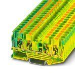 Phoenix Contact 3212950 Ground modular terminal block, connection method: Push-in connection, number of connections: 4, cross section: 0.5 mm² - 10 mm², AWG: 20 - 8, width: 8.2 mm, height: 42.2 mm, color: green-yellow, mounting type: NS 35/7,5, NS 35/15