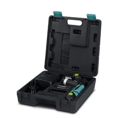 Phoenix Contact 1200295 Cordless screwdriver in case, incl. battery, charging device 100Â ...Â 240Â V, 2 bits, two-speed gearbox, forward/reverse running and 16-stage clutch up to 450Â rpm, hexagonal fast connection.