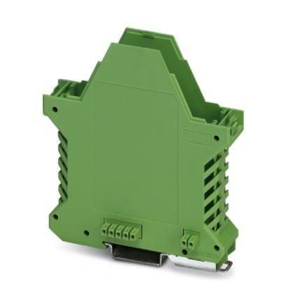 Phoenix Contact 2854209 DIN rail housing, Lower housing part with metal foot catch, with FE contact, tall design, with vents, width: 22.6 mm, height: 99 mm, depth: 107.3 mm, color: green (6021), cross connection: integrated bus connector, number of positions cross connector: 5+2