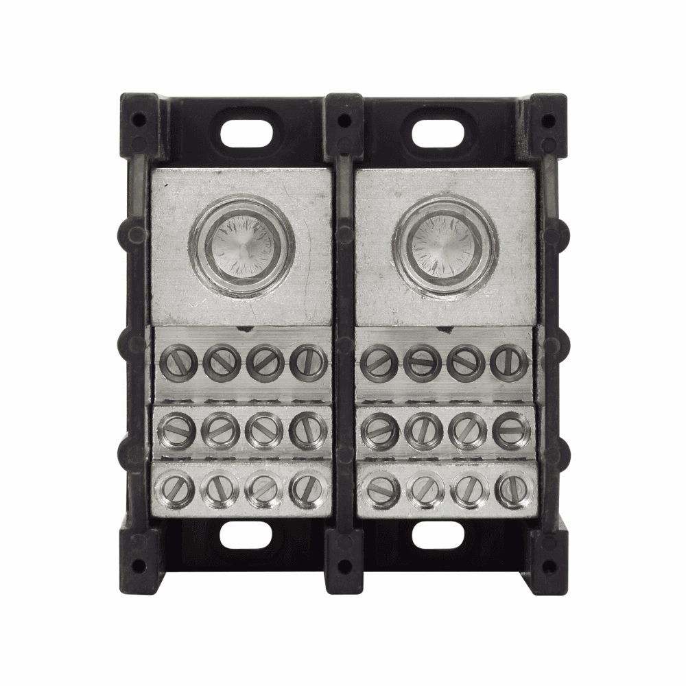 Cooper Bussmann 16375-2 16375-2 Cooper Bussmann - Eaton Bussmann series power distribution block, 600 Vac, 600 Vdc, 420A, Power distribution block, Two-pole, SCCR: 10 kA, Black, Molded Thermoplastic Base, Tin-plated aluminum connector