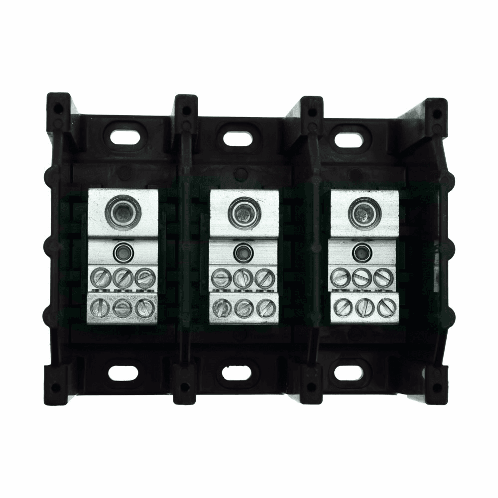 Cooper Bussmann PDB321-3 PDB321-3 Cooper Bussmann - Eaton Bussmann series PDB power distribution block, IP-20 Finger-safe, 600 Vac, 600 Vdc, 175A, Power distribution block, Three-pole, SCCR: 200 kA, Panel, Tin-plated aluminum connectors - PDB321-3