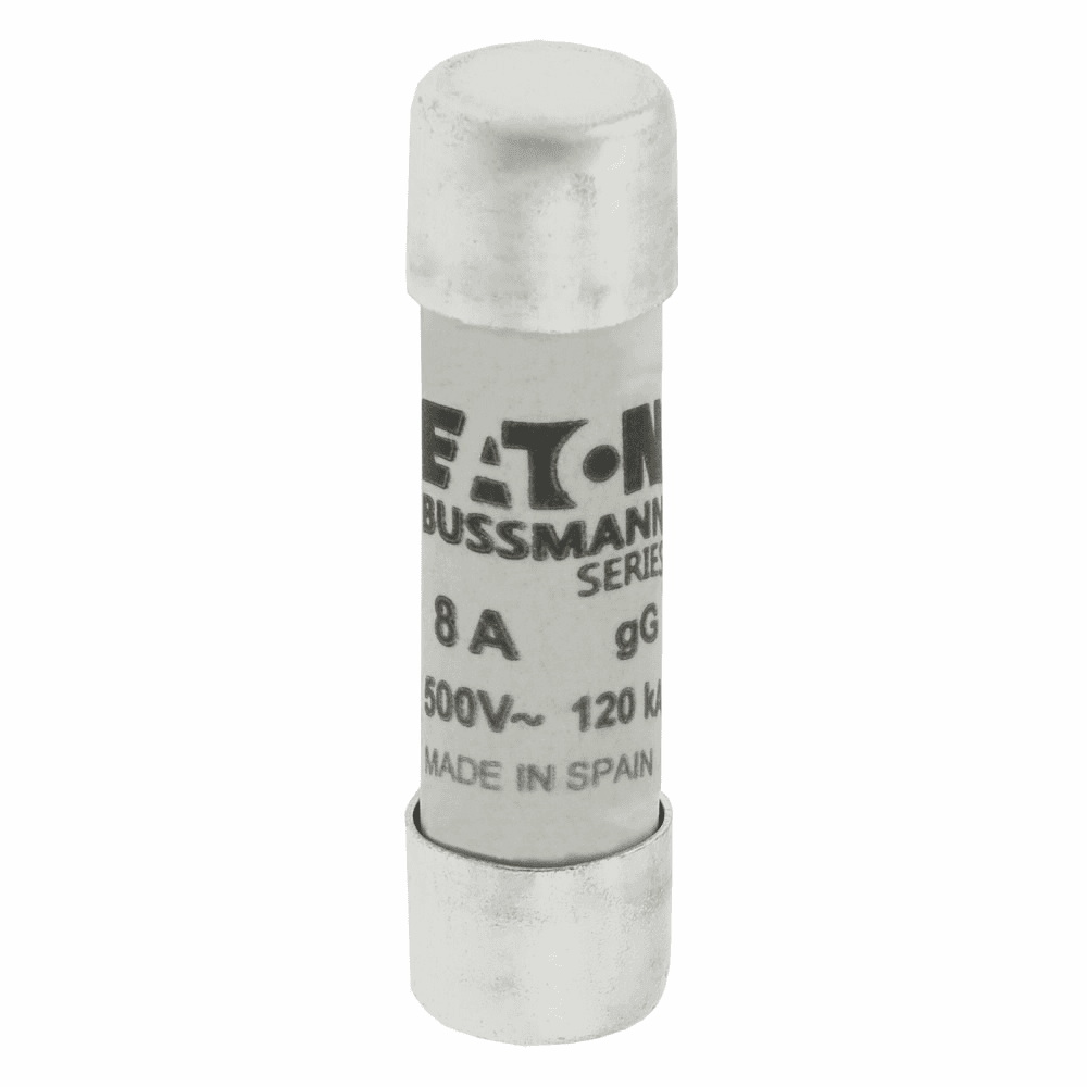 Cooper Bussmann C10G8 C10G8 Cooper Bussmann - Eaton Bussmann series low voltage 10 x 38 mm cylindrical/ferrule fuse, rated at 500 Volts AC, 8 Amps,120 kA Breaking capacity, class gG/Gl, without indicator, compatible with a CHM Modular fuse holder