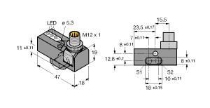 Turck NI2-GEN-BDS-2AP6X3-H1141/S34 Inductive Sensor, Monitoring Kit for Power Clamps, Rated switching distance 2 mm, Non-flush, BDS power block with two integrated sensors and LEDs, Robust rotatable connector 0°, 45° and 90°, for optimal cable routing, Plastic, Trogamid, Resistant to magnetic fields (weld-resistant), for DC and AC fields up to 100 mT, 2 x NO contact, PNP output, DC 4-wire, 10…30 VDC