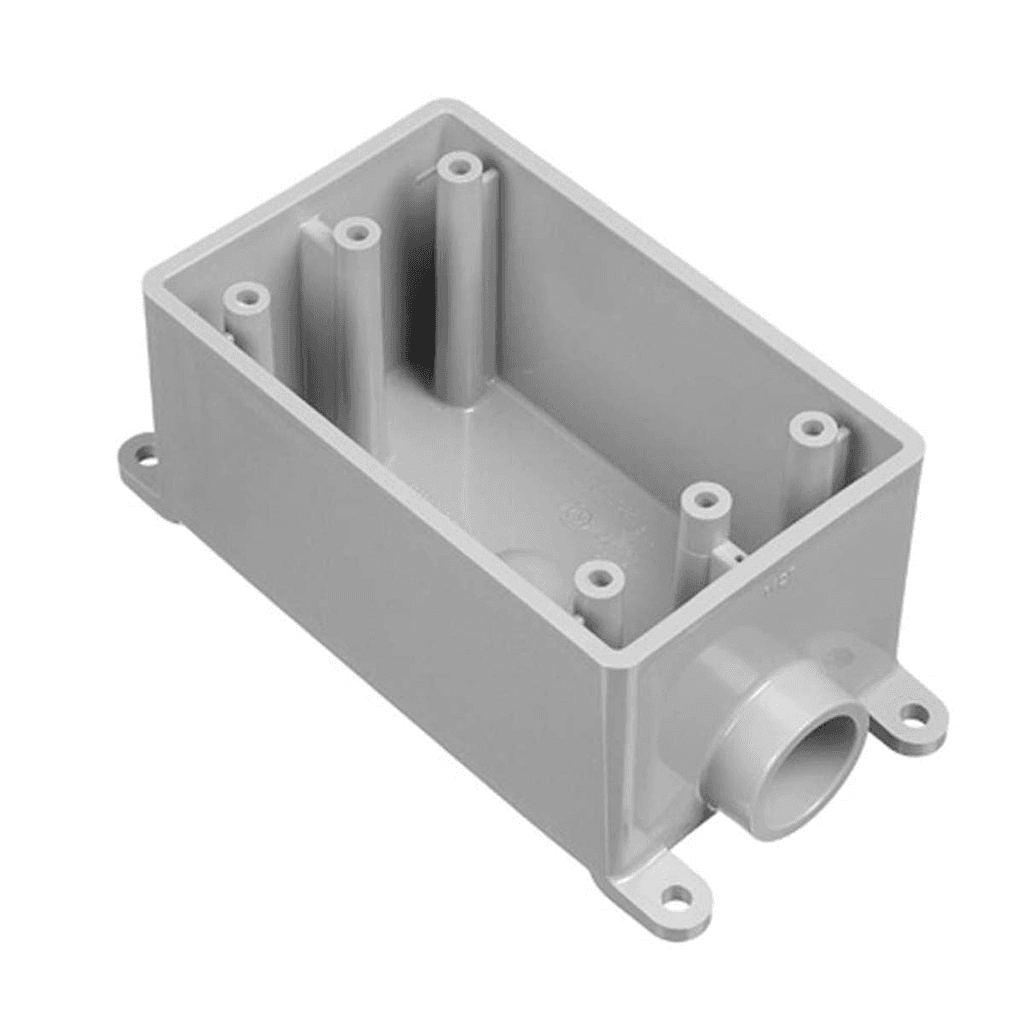 ABB Control E980DFN E980DFN ABB Control - Single Gang FS Box, Volume 18 Cubic Inches, Length 4.54 Inches, Width 2.80 Inches, Depth 2.30 Inches, Conduit Size 1/2 Inch, Material PVC, Color Gray