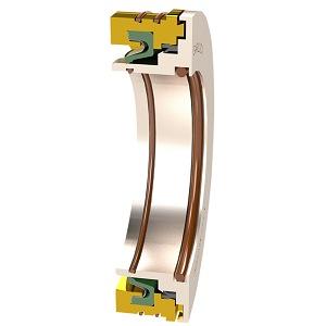 Garlock 28802-4212 Bearing Isolator; 4.5" Shaft Size; 6" Bore; 1.091" Width; 0.34" Flange Length; Bronze / 316SS Stator/Rotor Material; FKM O-Ring Material; Mill-Right V Unitizing Ring Material; -22 to 400 Degree F Temperature; FLOOD-GARD Style Name