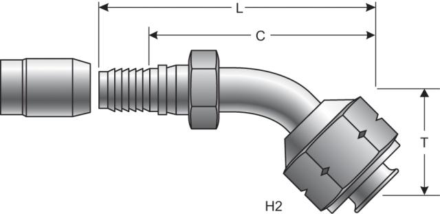 G40202-1010/10C14-10FSX45 Part Image. Manufactured by Gates.