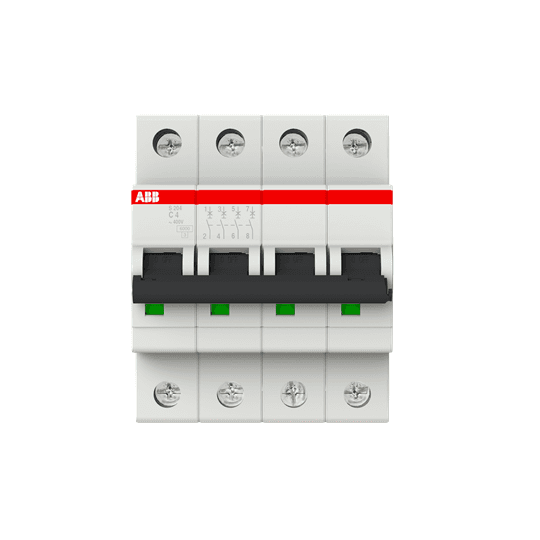 ABB Control S204-C4 S204-C4 ABB Control - S204-C4 Miniature Circuit Breaker - 4P - C - 4 A