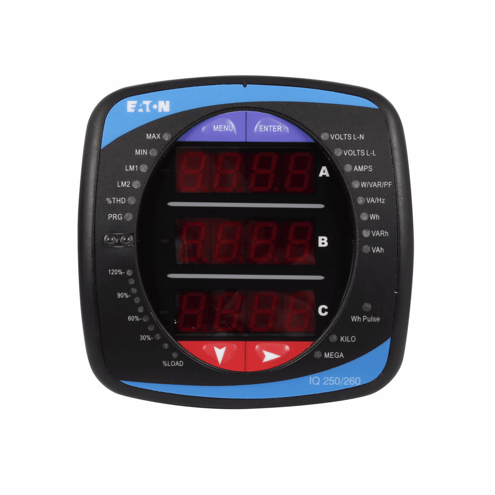 Eaton IQ260ML65130 IQ260ML65130 Eaton - IQ 260 Meter (with integral display), Data logging, 60 Hz, 5A secondary, 90-265 Vac/dc power supply, 4 analog outputs: 0-1 mA