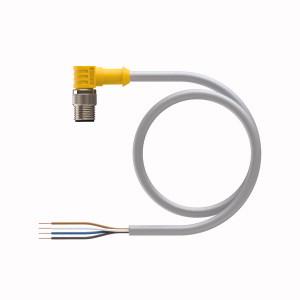 Turck WS 4.4T-5.2 Actuator and Sensor Cordset, Connection Cable, Cable length (L) 5.2 m, M12, Male, Right angle, 4-pin, IP68, IP69K, Instrumentation Tray Cable, Gray PVC jacket, 4X22 AWG, Sunlight Resistant, -40 Cold Bend Rating, Oil Resistant, Flame Ratings: UL 1685 FT4, UL1061, CSA FT4, Flexlife® and C-Track Approved, Cable length: 5.2 m