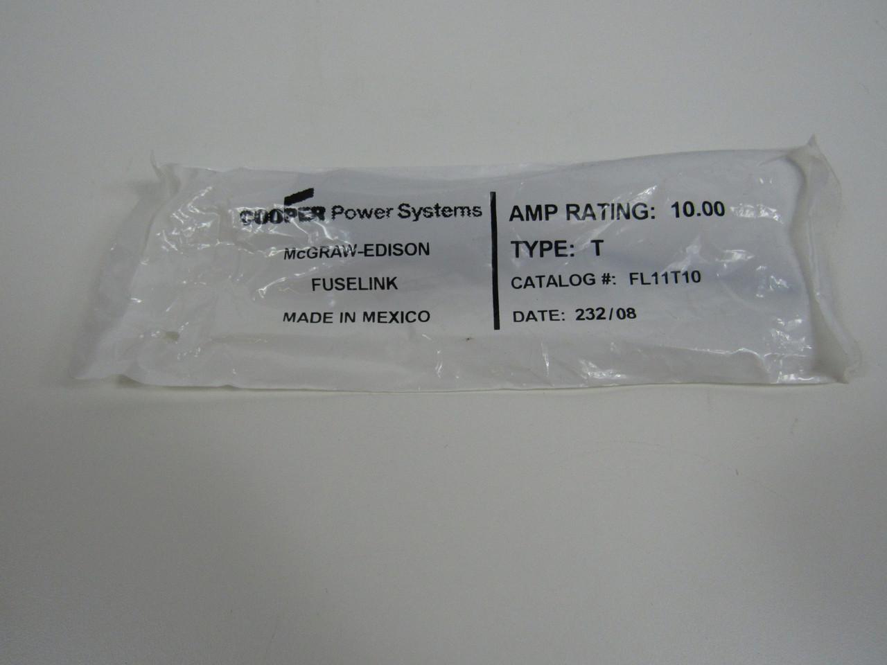 Eaton FL11T10 0.75" x 23", 27 kV, 10 A, EEI-NEMA Standard Open/Close Cutout, Universal Tin Element Cutout, Non-Removable Button Head, Time Delay, Type T