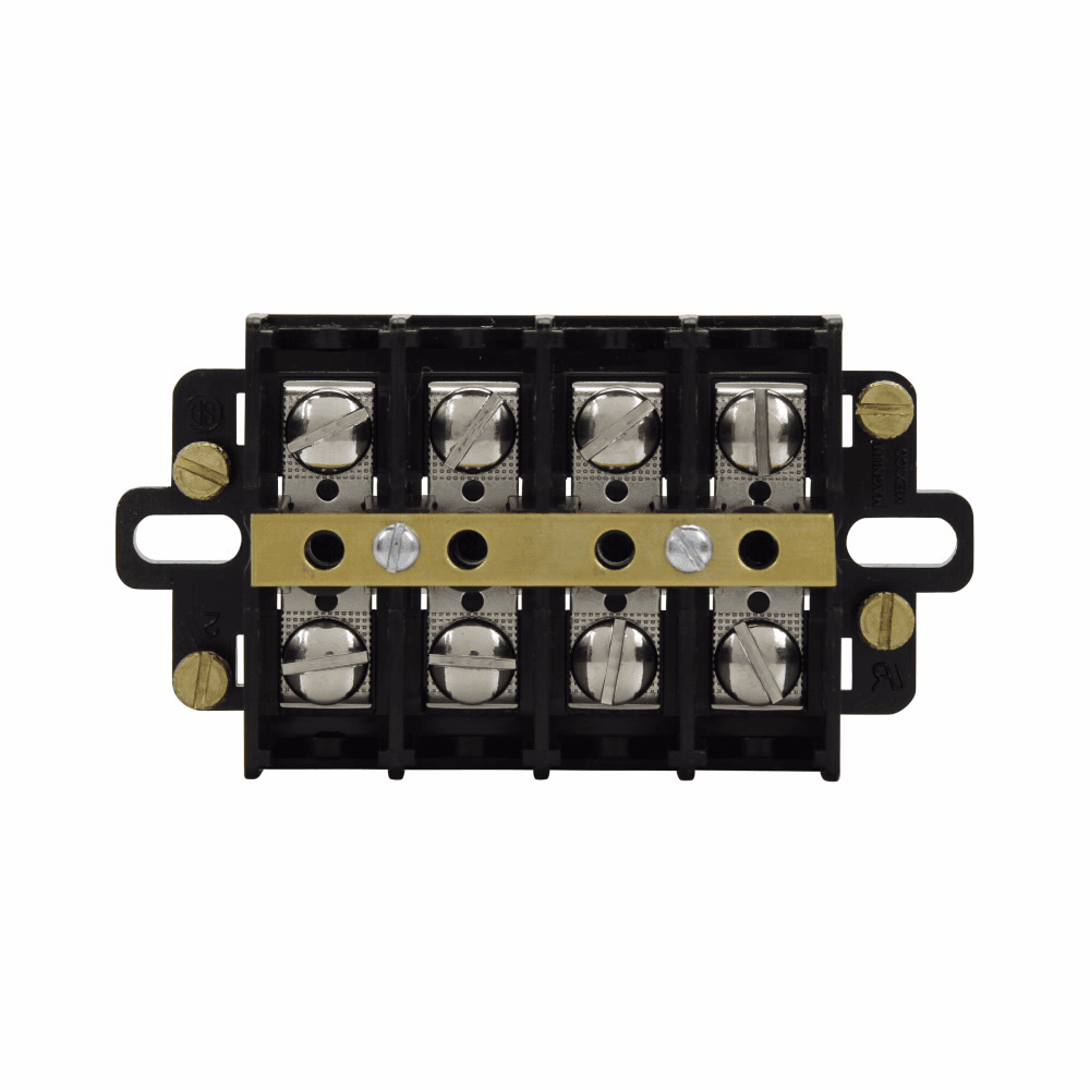 Cooper Bussmann KUSC4-WC KUSC4-WC Cooper Bussmann - Eaton Bussmann KU series panel mount terminal block connector, Top cover and two end plates, 600V, 60A, Shorting strap and screws, Four-pole, Black, Molded nuclear grade noryl base - KUSC4-WC