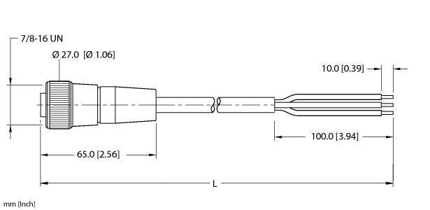 Turck RKM 34-6M Power Cordset, Connection Cable, Voltage 600 V, Cable length (L) 6 m, 7/8” Female, Straight, 3-pin, Power Tray/Exposed Run/Direct Burial Cable, Black TPE jacket, 3X14 AWG, Sunlight Resistant, -40 Cold Bend Rating, Oil Resistant, Flame Ratings: UL 1685 FT4, UL 1100, CSA FT1, CSA FT4