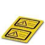 Phoenix Contact 1004513 Adhesive warning plate, self-adhesive, black print: lightning flash with mixed verson - "Vorsicht Spannung - Attention Danger" size of label: 32 x 26 mm