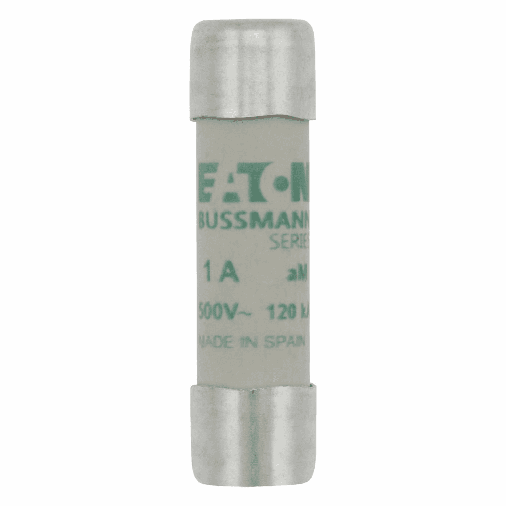 Cooper Bussmann C10M1 C10M1 Cooper Bussmann - Eaton Bussmann series low voltage 10 x 38 mm cylindrical/ferrule fuse, rated at 500 Volts AC, 1 Amps, 120 kA Breaking capacity, class aM, without indicator, compatible with a CHM Modular fuse holder