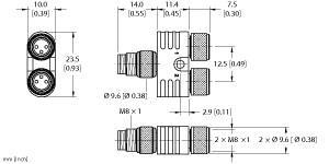 YP2-MFS 4/2MFK 3 Part Image. Manufactured by Turck.