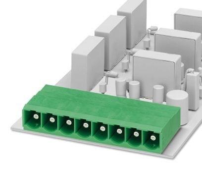 Phoenix Contact 1913688 PCB headers, nominal cross section: 6 mmÂ², color: green, nominal current: 76 A (41 A in combination with PC 6 plug), rated voltage (III/2): 1000 V, contact surface: Silver, type of contact: Male connector, number of potentials: 6, number of rows: 1, numb