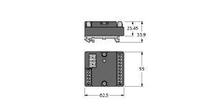 Turck FDN20-4S-4XSG-DIN Compact I/O station for DeviceNet, 4 digital inputs, 4 configurable channels, , DeviceNet slave, 5-pin screw-clamp terminal block, for DeviceNet fieldbus connection, Rotary coding switch for setting the DeviceNet address, can be mounted on DIN rail, Protection class IP20