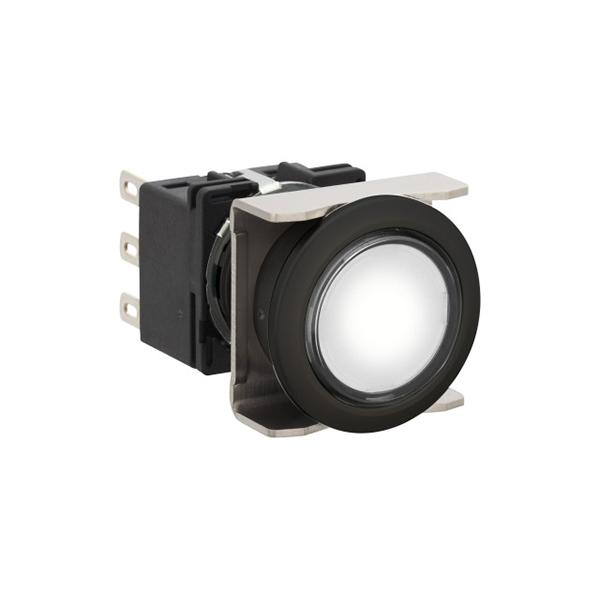 Idec LB6L-M1T53PW LB 16mm Illuminated PB SPDT PW, Sleek flush mount design,  Standard bezel with 16mm hole size also available,  Bright LED illumination,  27.9mm depth behind the panel,  3PDT contact block available,  5A contact ratings,  IP65 degree of protection,  Metall