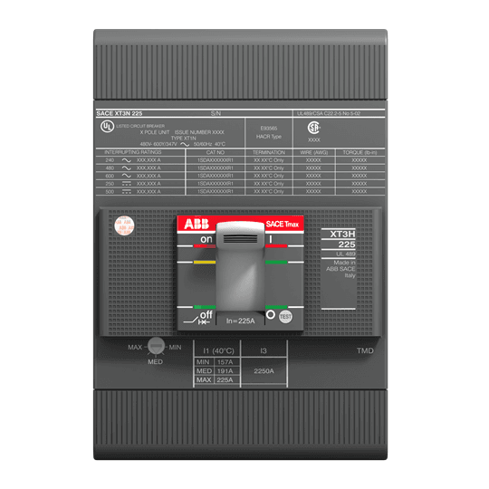 ABB Control XT3SU3225AFF000XXX XT3SU3225AFF000XXX ABB Control - XT3S 225 TMF 225-2250 3P F F UL/CSA