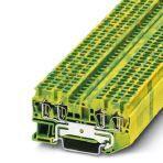 Phoenix Contact 3031322 Ground modular terminal block, connection method: Spring-cage connection, number of connections: 4, cross section: 0.08 mm² - 4 mm², AWG: 28 - 12, width: 5.2 mm, color: green-yellow, mounting type: NS 35/7,5, NS 35/15