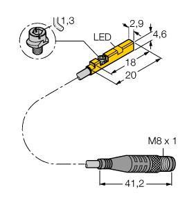 BIM-UNR-AP6X-0.3-PSG3M W/M Part Image. Manufactured by Turck.