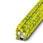 Phoenix Contact 3248032 Mini ground terminal block, connection method: Screw connection, number of connections: 2, cross section: 0.2 mm² - 4 mm², AWG: 24 - 12, width: 5.2 mm, color: green-yellow, mounting type: NS 15