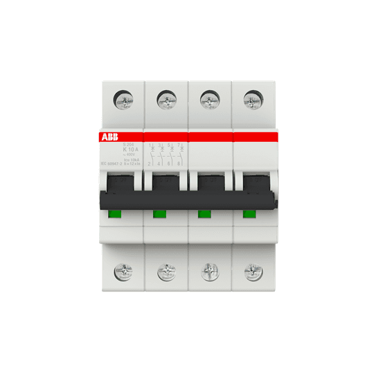 ABB Control S204-K10 S204-K10 ABB Control - S204-K10 Miniature Circuit Breaker - 4P - K - 10 A