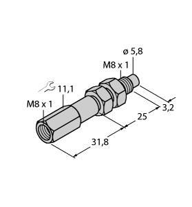 DP-08-25-08 Part Image. Manufactured by Turck.