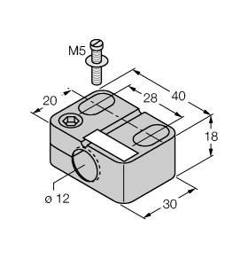 Turck BST-12B Accessories, Mounting Clamp, , Fixing clamp with dead-stop, Plastic PA6