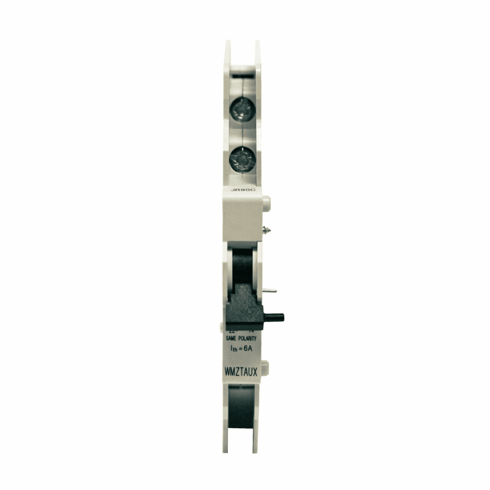 Eaton WMZTAUX WMZTAUX Eaton - Eaton auxiliary contact WMZT DIN Rail Miniature Circuit Breaker Accessory AC13 250V; AC15 250V; DC12 110V-220V, AC13 3A; AC15 2A; DC12 0.5-.25A, Lift terminals, Finger and hand touch safe, IP40 enclosure, 45 mm frame, 0.5-2.5 mm2 wire