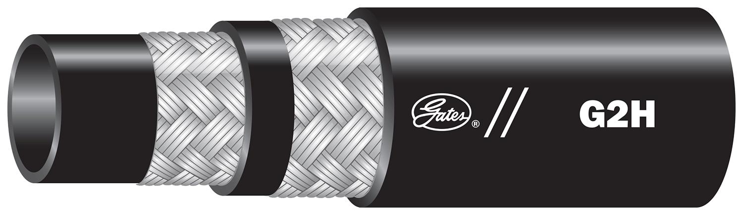 Gates 86520/20G2H X50FT G2H Wire Braid Hose - EN 853 2SN - High Temp, 86520 20G2H X50FT -40°F to +275°F 16.5 419.1 6500 1.25 31.8 1.86 47.2-40°F to +275°F (-40°C to +135°C) 1825