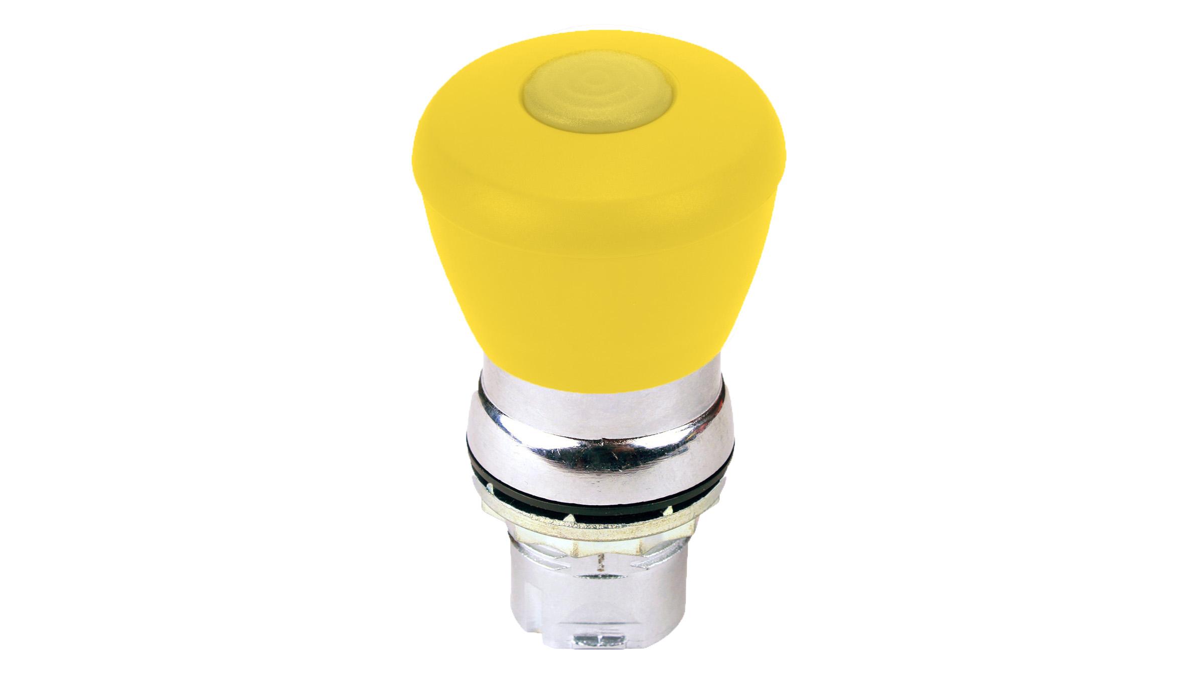 Sprecher + Schuh D7M-LMP45PN5WX11 Sprecher + Schuh D7M-LMP45PN5WX11 - D7 22mm Emergency Stop, Illuminated, Metal, Mushroom 40mm Push-Pull 2 Position, Yellow, 120V AC Clear LED, Plastic Latch, 1NO 1NC Standard, UL Type 4/13, IP66