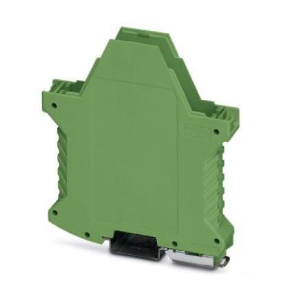 Phoenix Contact 2709516 DIN rail housing, Lower housing part with metal foot catch, tall design, with vents, width: 17.6 mm, height: 99 mm, depth: 107.3 mm, color: green (6021), cross connection: DIN rail connector (optional), number of positions cross connector: 5