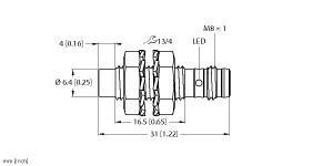 NI3-EG08K-AP6X-V1131 Part Image. Manufactured by Turck.