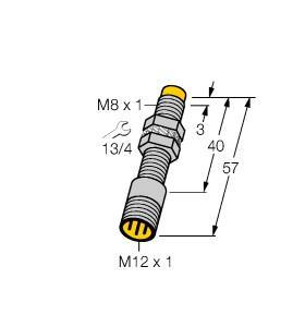 Turck NI3-EG08-Y1-H1341 Inductive Sensor, Rated switching distance 3 mm, Non-flush, Threaded barrel, M8 x 1, Stainless steel, 1.4427 SO, DC 2-wire, nom. 8.2 VDC, Output acc. to DIN EN 60947-5-6 (NAMUR), M12 x 1 male connector, ATEX category II 1 G, Ex zone 0, ATEX category II 1 D, Ex zone 20, SIL2 (Low Demand Mode) acc. to IEC 61508, PL c acc. to ISO 13849-1 at HFT0, SIL3 (All Demand Mode) acc. to IEC 61508, PL e acc. to ISO 13849-1 with redundant configuration HFT1