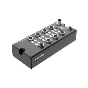 Turck BLCDN-8M12L-4AI-TC-4AI-TC BL compact™ fieldbus station for DeviceNet™, 8 Analog Inputs for Thermocouple Elements, On-machine Compact fieldbus I/O block, DeviceNet™ slave, 125 / 250 / 500 kbps, Two 5-pole M12 connectors for fieldbus connection, 2 rotary switches for node address, IP67, IP69K, M12 I/O connectors, LEDs indicating status and diagnostics, Electronics galvanically separated from the field level via optocouplers, 8 analog inputs for Thermo Couples, Types B, C, E, G, J, K, N, R, S or T (selectable per channel), 