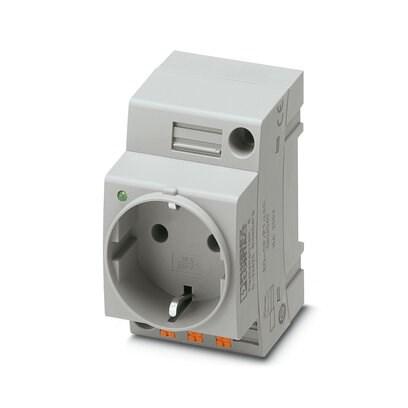 Phoenix Contact 0804040 Socket,  Pin connector pattern type CF,  Push-in spring connection,  Light indicator,  gray,  for mounting on a DIN rail in the service interface or direct mounting,  250 VÂ AC,  16 A,  -20 Â°C,  60 Â°C,  VDEÂ 0620-1