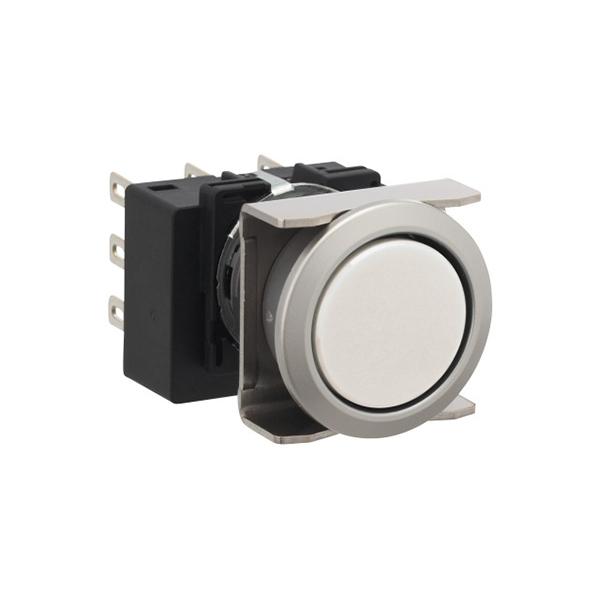 Idec LB6MB-A1T3W LB 16mm Pushbuttons 3PDT W, Sleek flush mount design,  Standard bezel with 16mm hole size also available,  Bright LED illumination,  27.9mm depth behind the panel,  3PDT contact block available,  5A contact ratings,  IP65 degree of protection,  Metallic o