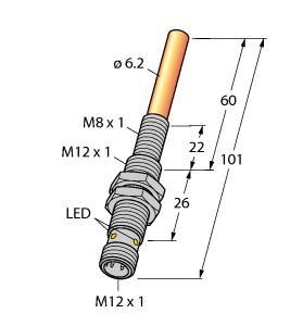 NIMFE-EM12/6.2L101-UP6X-H1141/S1182 Part Image. Manufactured by Turck.