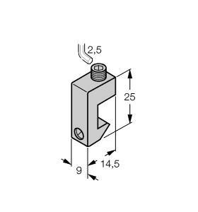 Turck KLA1 Accessories, Mounting Bracket, For Tie-Rod Cylinders, Mounting on tie-rod cylinders, Cylinder diameter: 32…50 mm, Aluminum