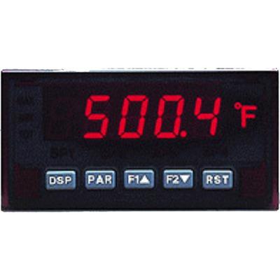 Red Lion PAXT0000 Red Lion PAXT0000 is a universal digital temperature meter part of the PAX series, designed with 3 user inputs and a 1/8 DIN horizontal configuration measuring 96mm in width and 48mm in height (3.80" x 1.95"). It features 14.2mm red digits and has communication capability. This thermometer offers an IP65 NEMA 4X degree of protection and operates on a supply voltage of 11-36Vdc, including 12Vdc and 24Vdc options. It supports a 20Hz analog input sampling rate and includes 1 analog input that accommodates a variety of signals including 4-20mA, 0-20mA, 0-10Vdc, multiple thermocouple types (T, E, J, K, R, S, B, N, C), Pt100, and Ni120 RTDs DC with 16-bits conversion and an accuracy range of 0.12% to 0.7%. Additionally, it features 3 digital inputs (Sink/Source) for user input and 1 analog output for retransmission.