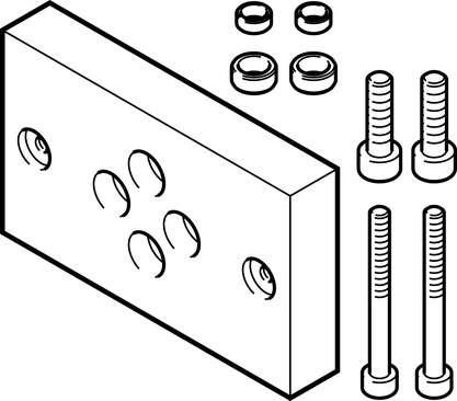 Festo 2719384 adapter kit DHAA-D-E8-35-Q11-12 Assembly position: Any, Corrosion resistance classification CRC: 2 - Moderate corrosion stress, Mounting type: (* With through-hole and screw, * with centring sleeve), Materials note: Conforms to RoHS, Material adapter plat