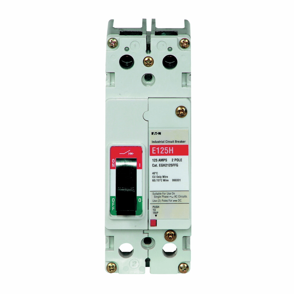 Eaton EGB2020FFG EGB2020FFG Eaton - Eaton Series G molded case circuit breaker, EG-frame, EG, Complete breaker, Fixed thermal, fixed magnetic trip type, Two-pole, 20A, 600Y/347 Vac, 25 kAIC at 240 Vac, 18 kAIC at 480 Vac, Line and load, 50/60 Hz